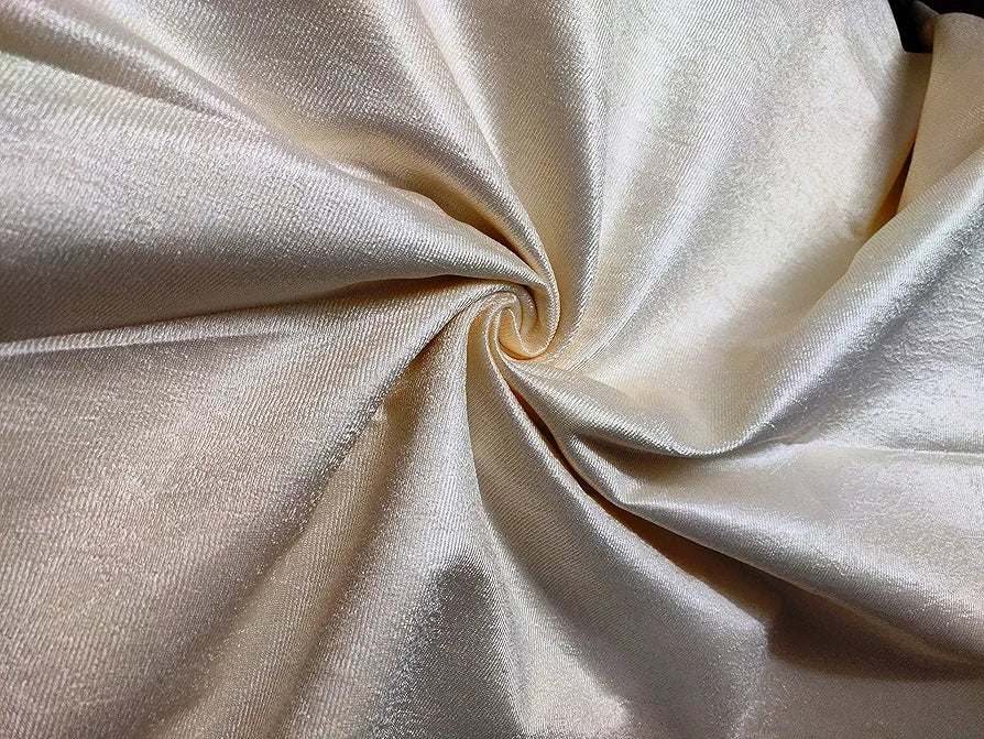 Homefab India Pack of 2 Royal Silky Cream Window Curtains with Stainless Steel Eyelets - 6 feet Curtain